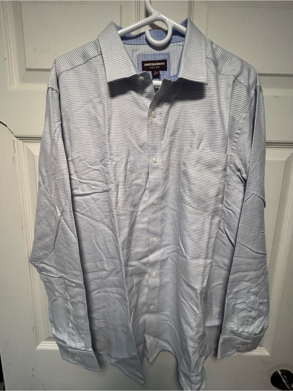 MENS JOHNSTON & MURPHY DIAGONAL DASH LONG SLEEVE BUTTON DOWN DRESS SHIRT NEW